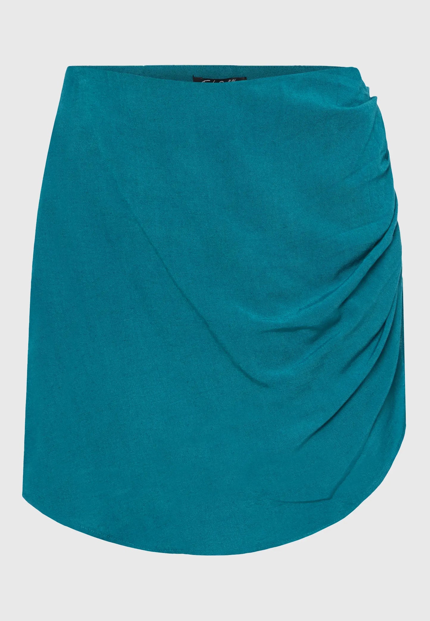 Linen blend skort με πλαϊνές πιέτες