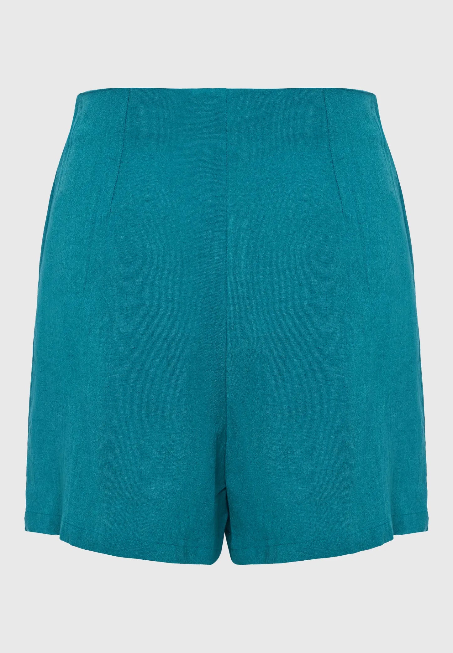 Linen blend skort με πλαϊνές πιέτες