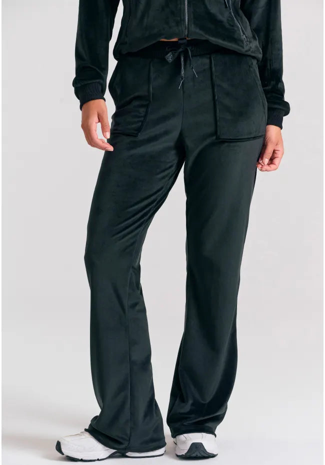 Flare fit παντελόνι φόρμας σε βελουτέ ύφασμα