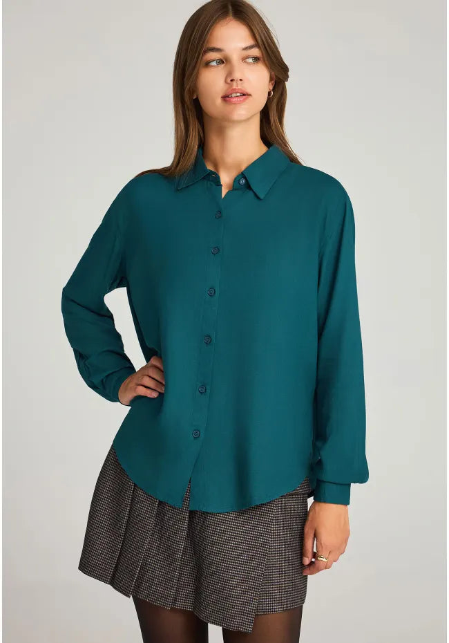 Γυναικειο πουκαμισο πετρολ από βισκοζη