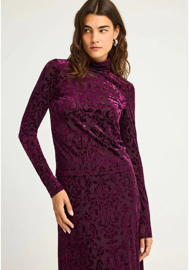 Μπλουζα ζιβαγκο merlot με βελουδο