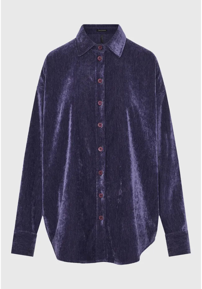Βελουτε πουκαμισο μωβ