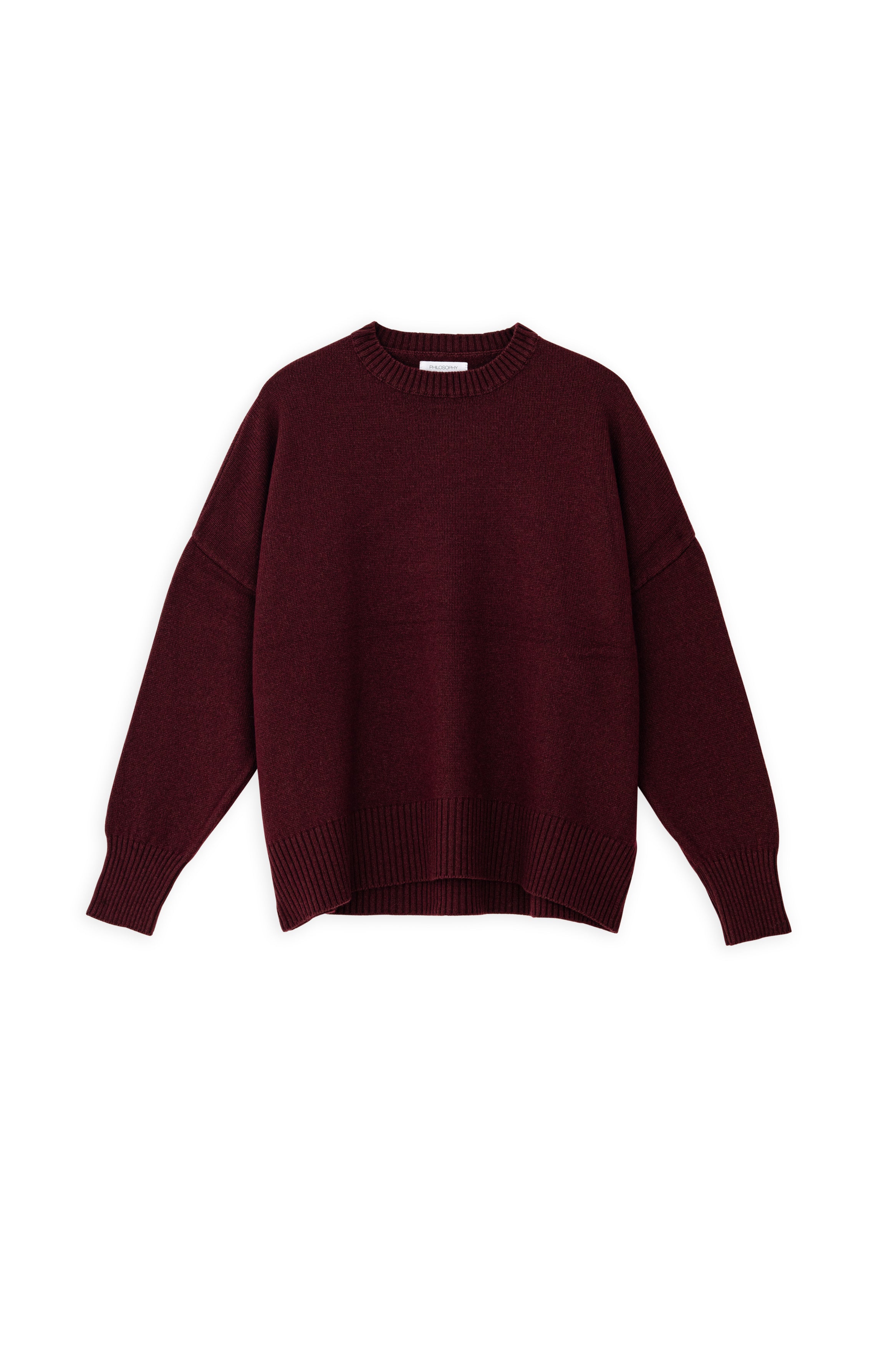 Cashmere round neck sweater burgundy