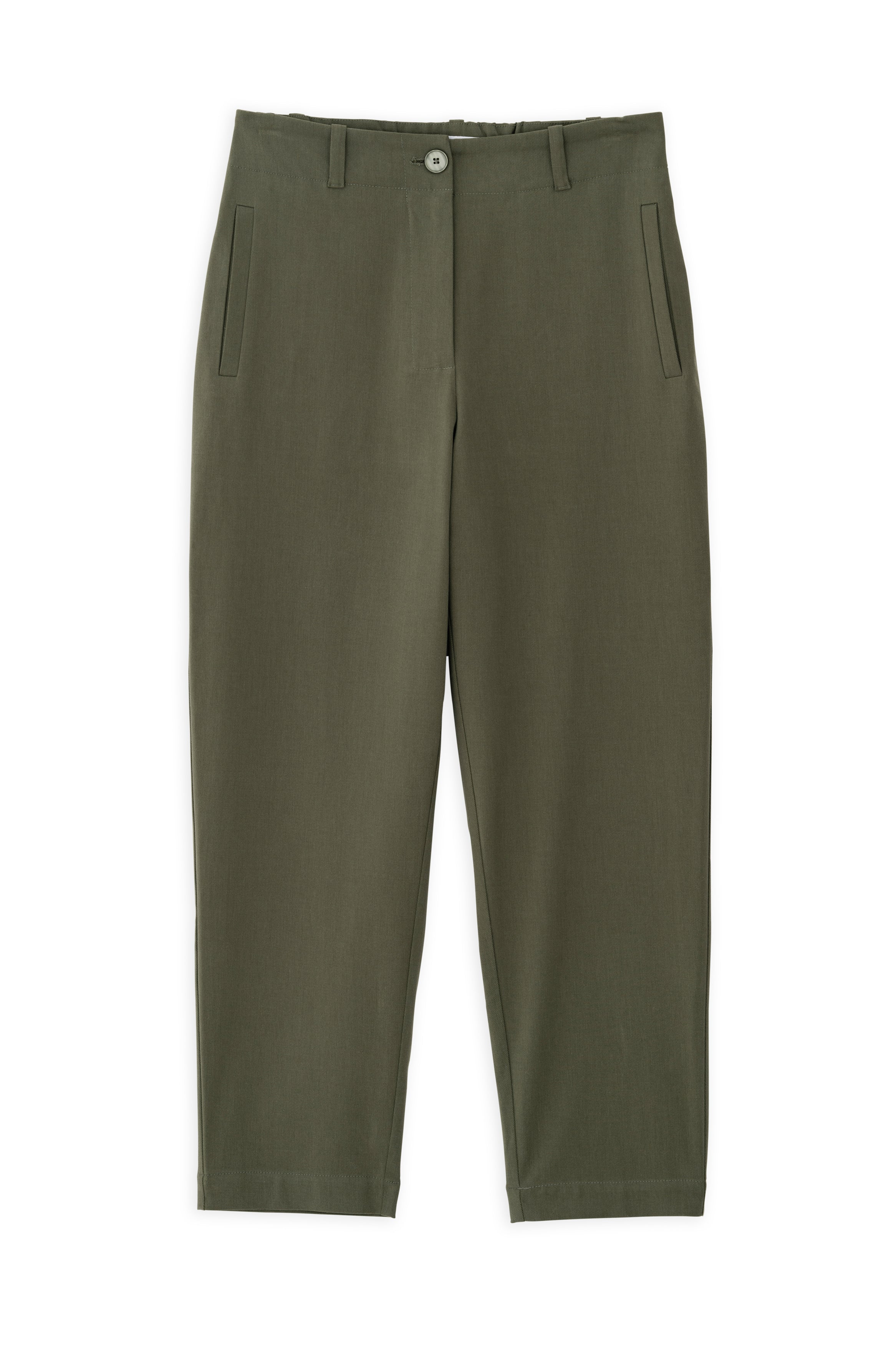 Twill stretch regular pants olive