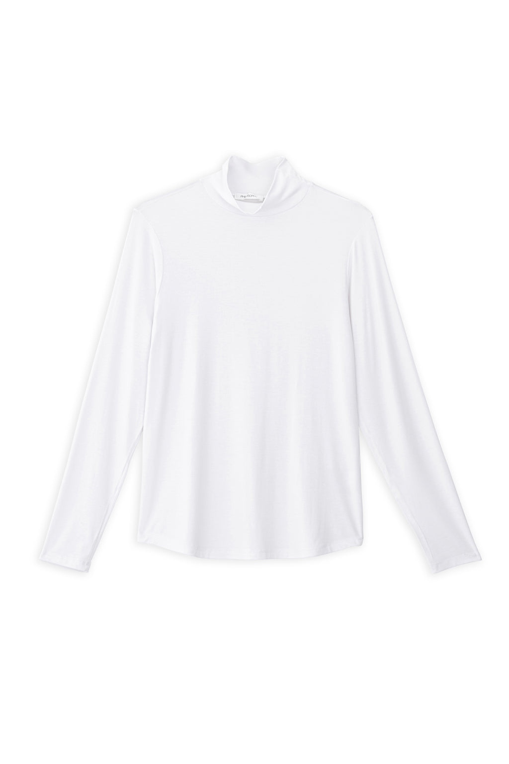 Lyocell jersey turtleneck top white