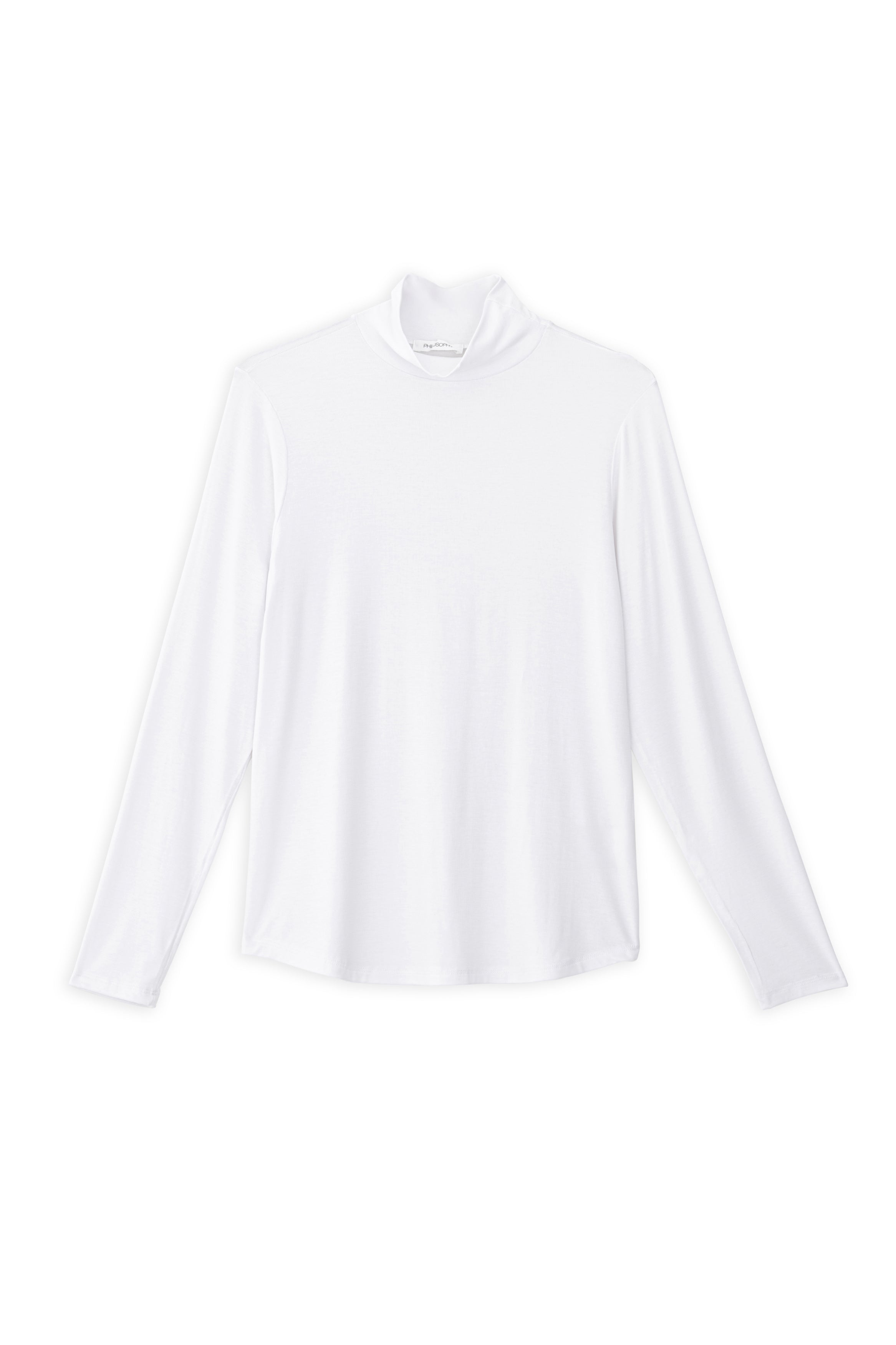 Lyocell jersey turtleneck top white