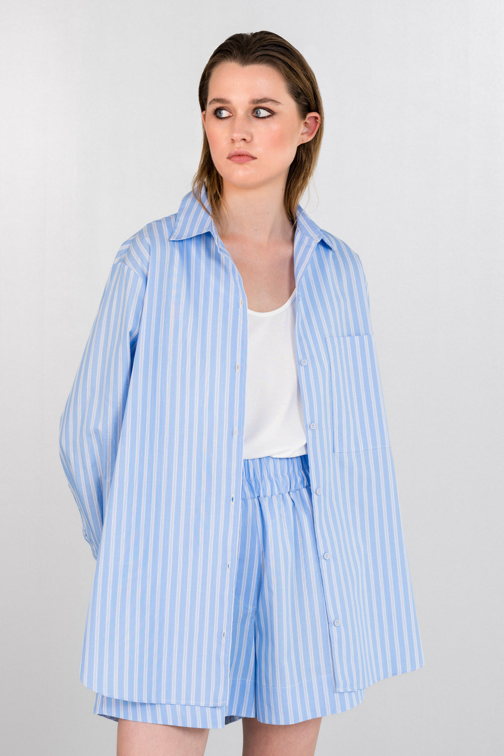 POPLIN STRIPES OVERSIZED SHIRT