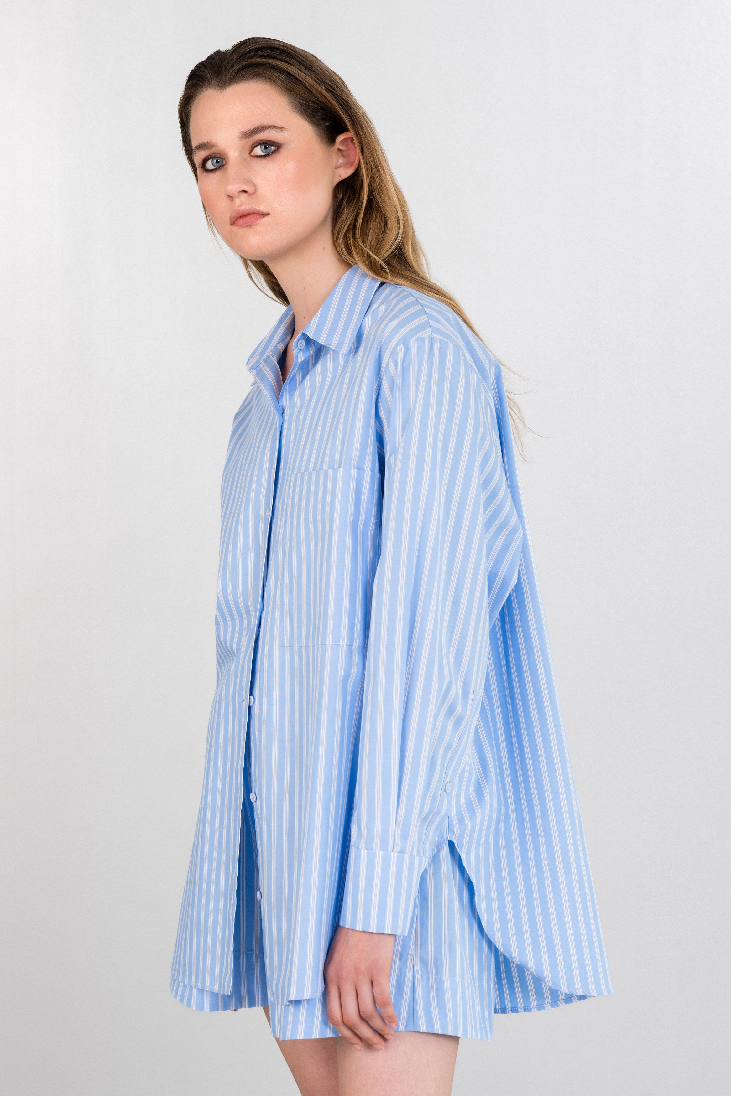 POPLIN STRIPES OVERSIZED SHIRT