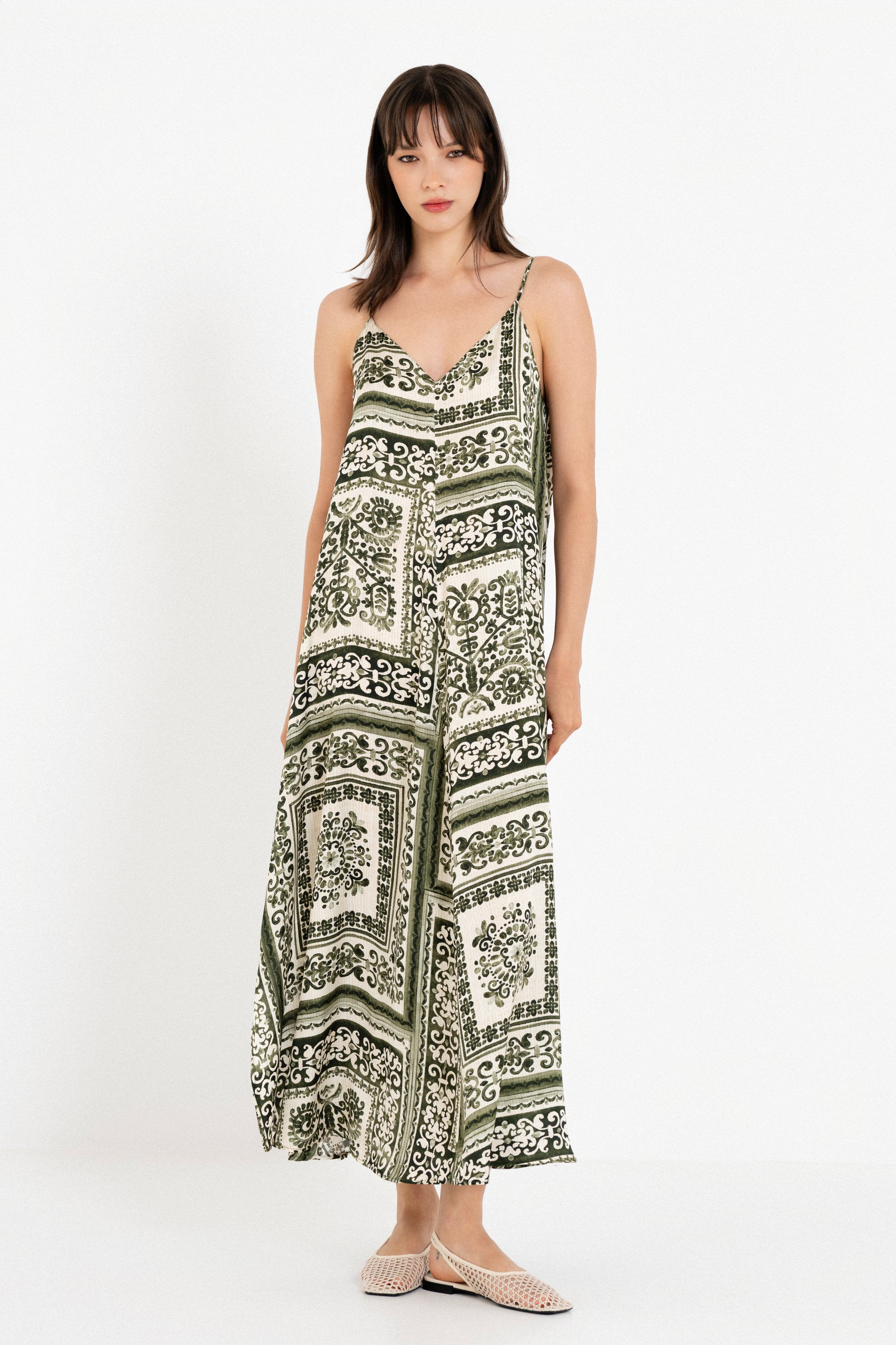 Satin Print Slip Dress