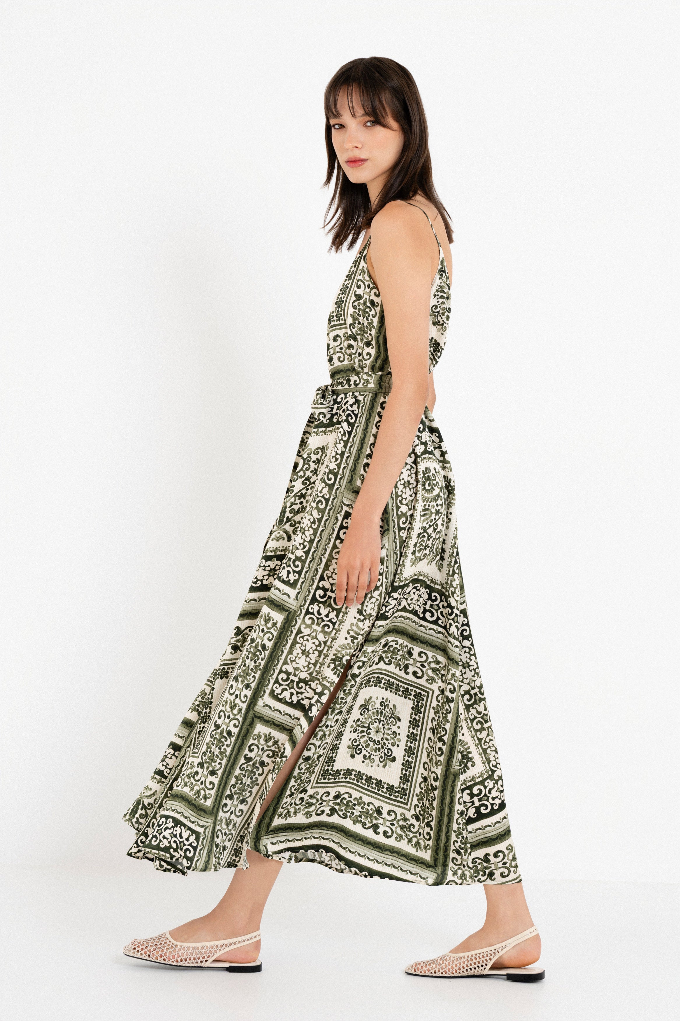Satin Print Slip Dress