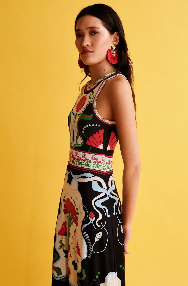 Pomegranate long dress