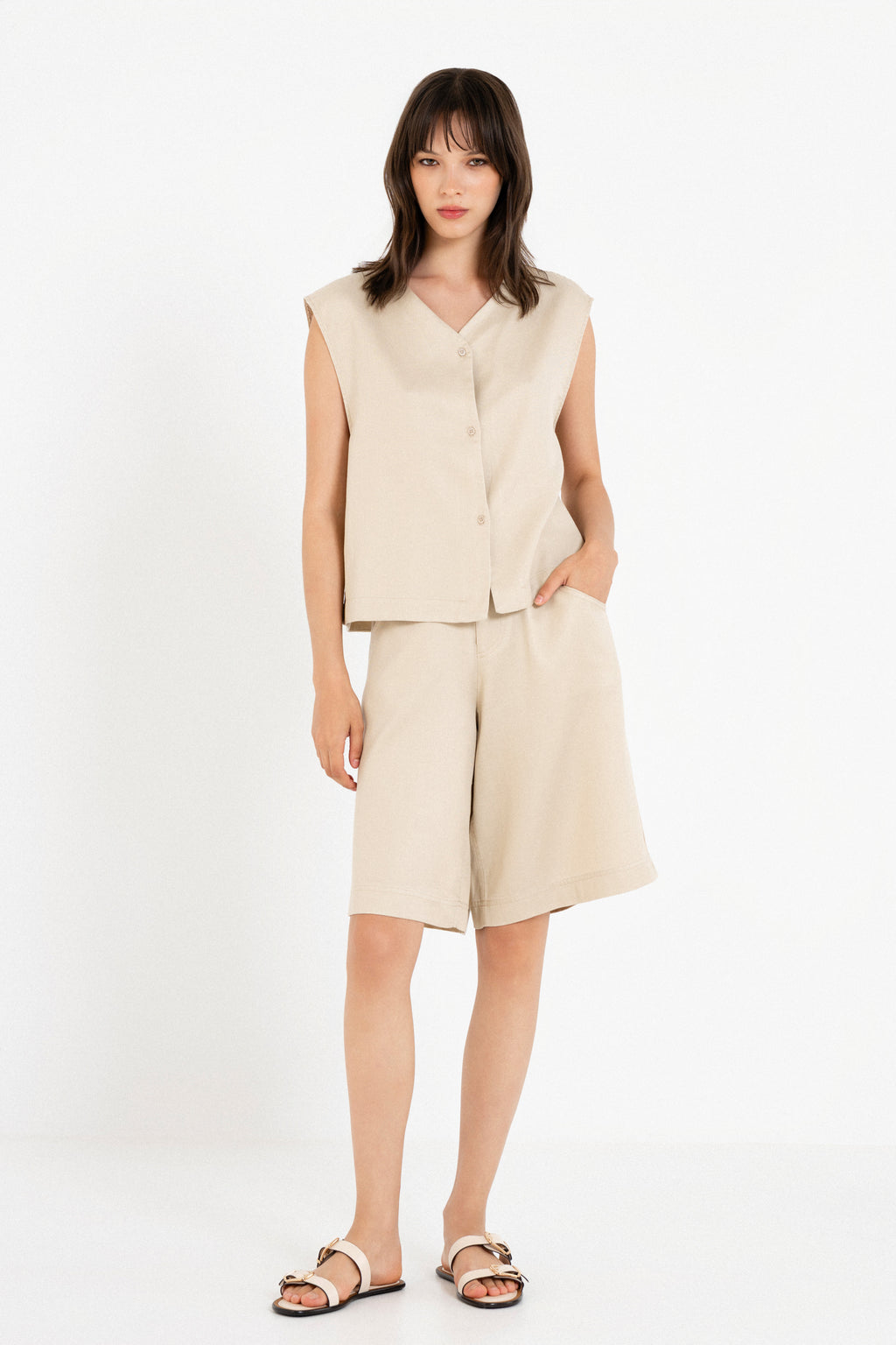 Twill Linen Shorts