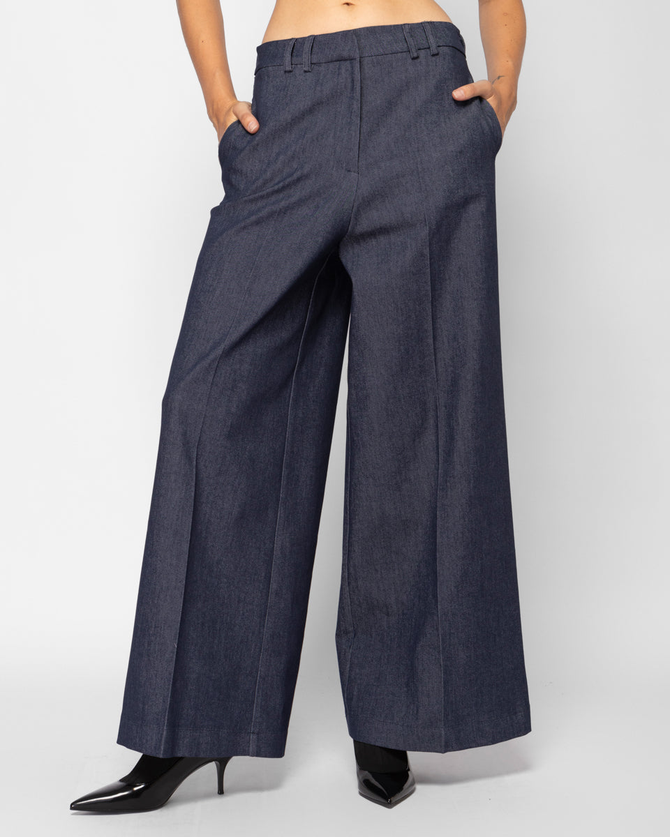 Long pants wide leg in jeans