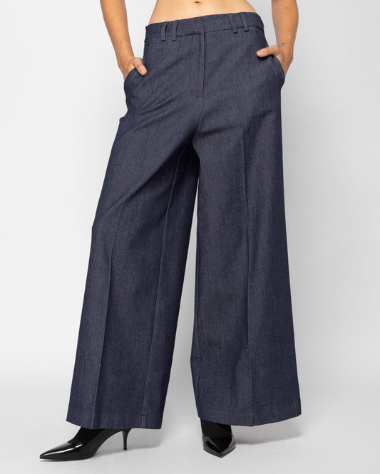 Long pants wide leg in jeans