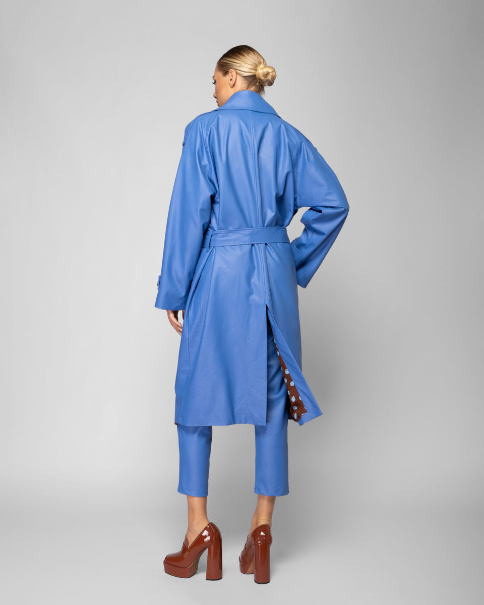 Eco leather trench coat