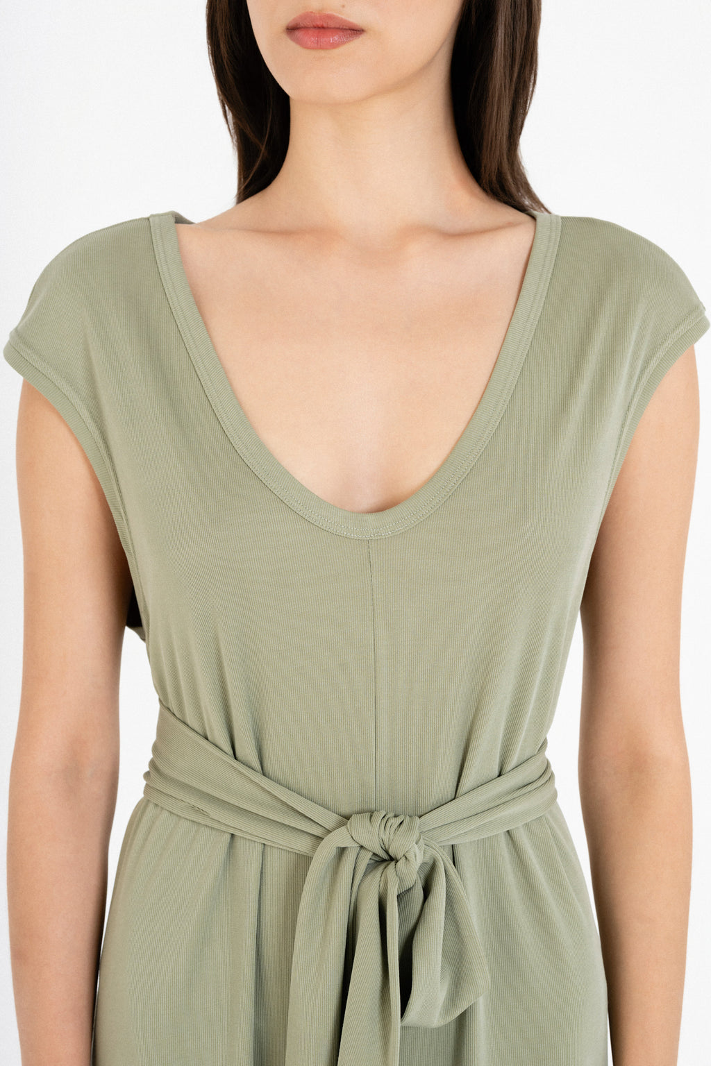 Rib V Neck Jumpsuit