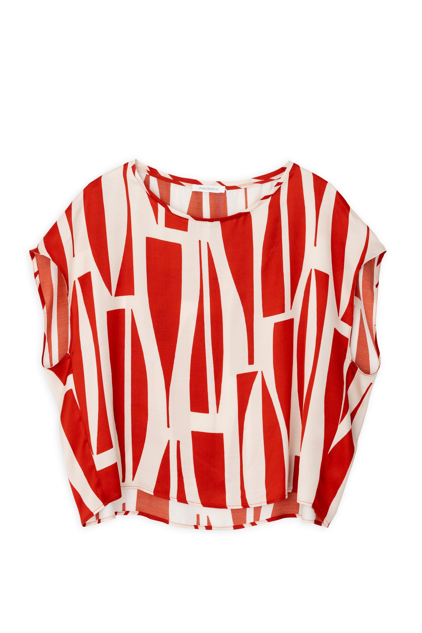 Satin print cropped top