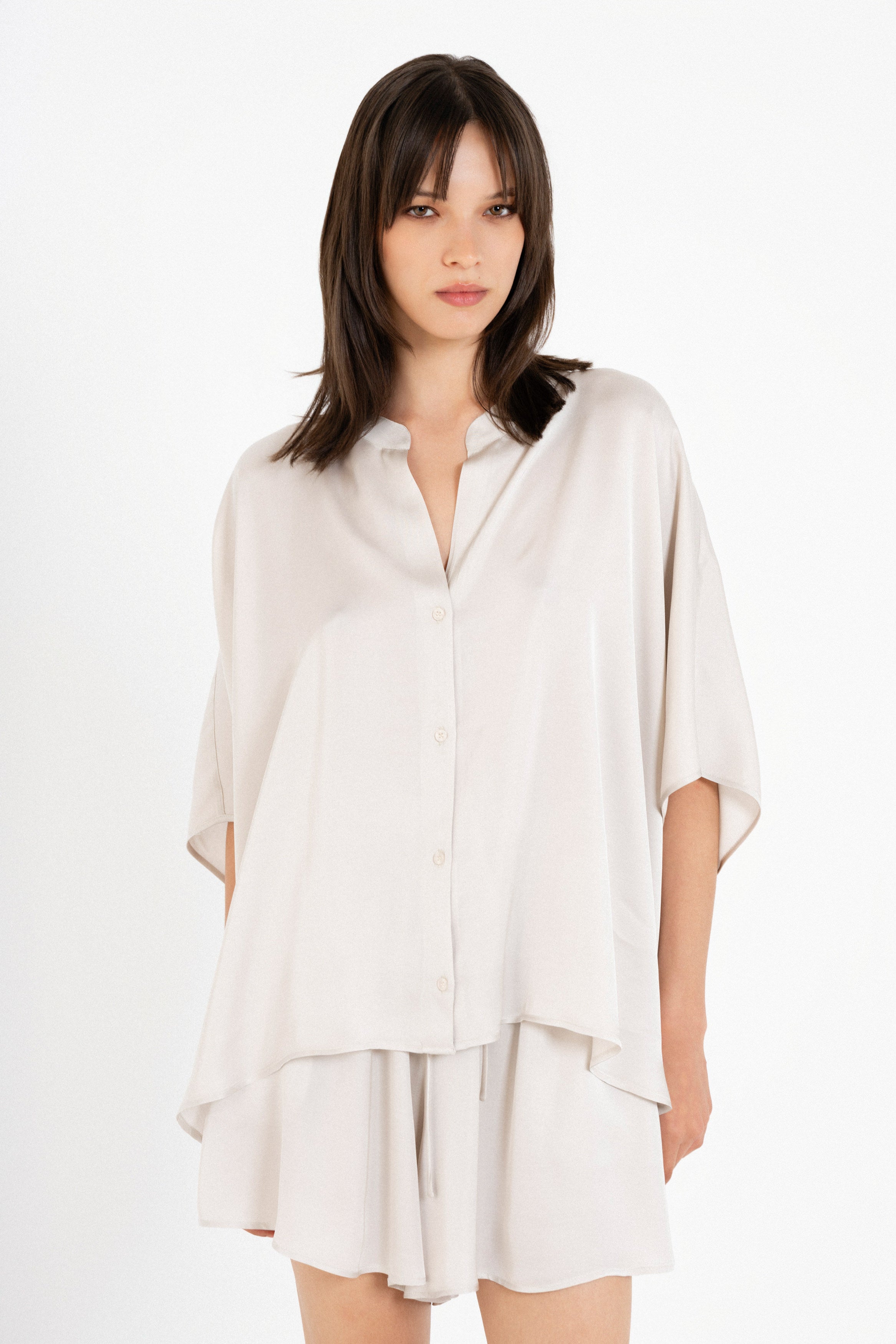 Satin Fine Ecovero Oversized Shirt