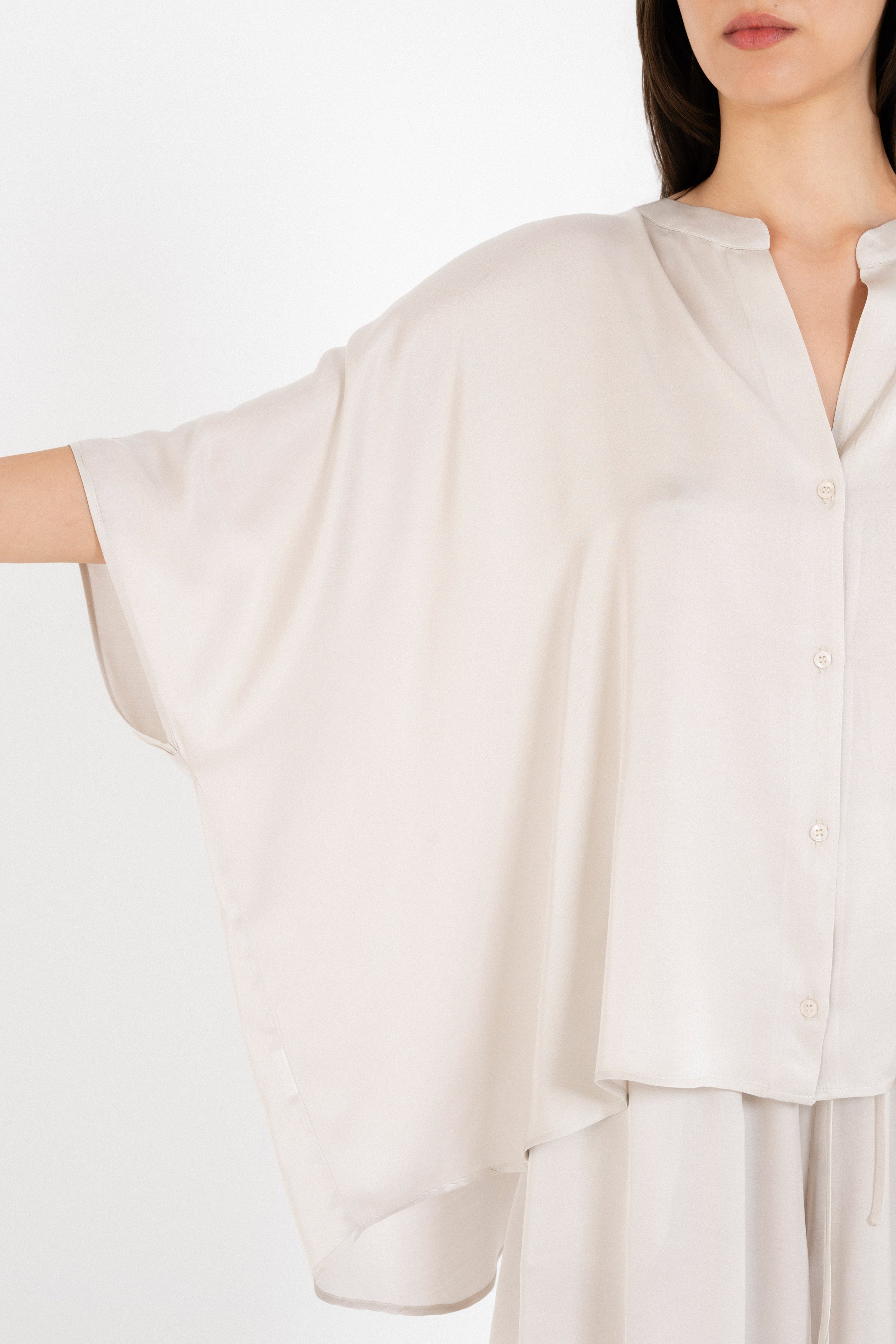 Satin Fine Ecovero Oversized Shirt