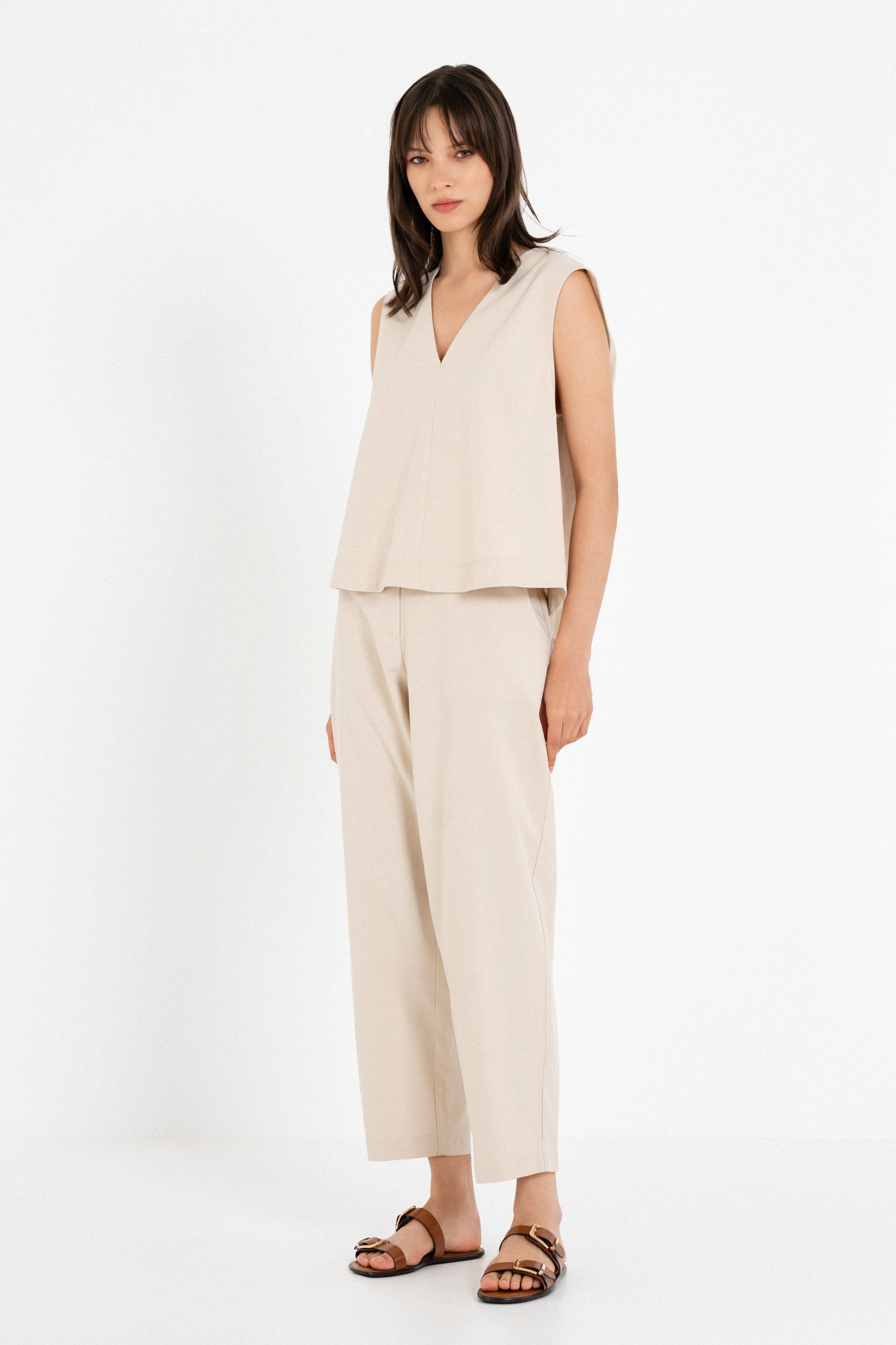 Cotton Lyocell Cropped Top