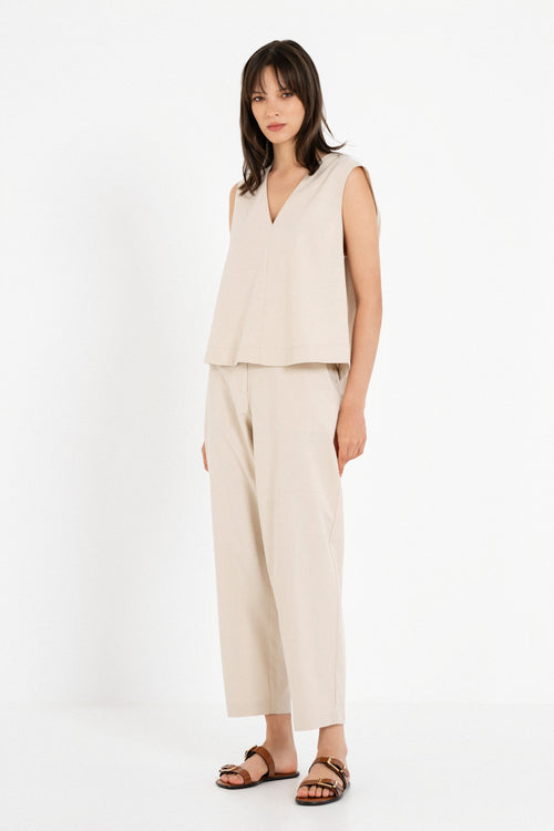 Cotton Lyocell Cropped Top