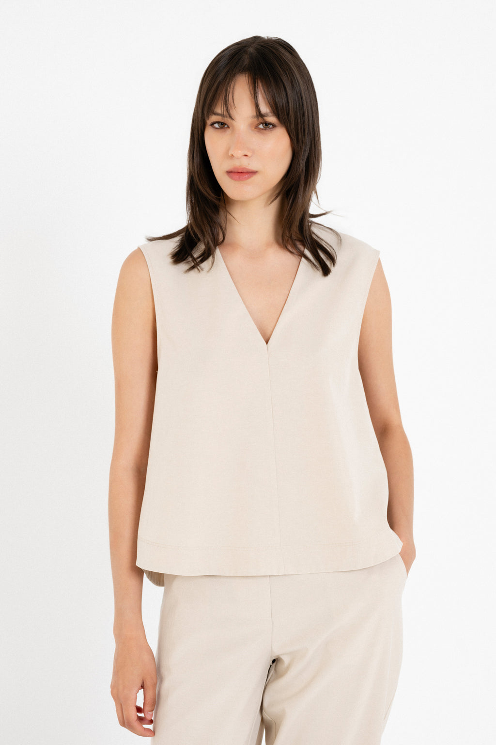 Cotton Lyocell Cropped Top