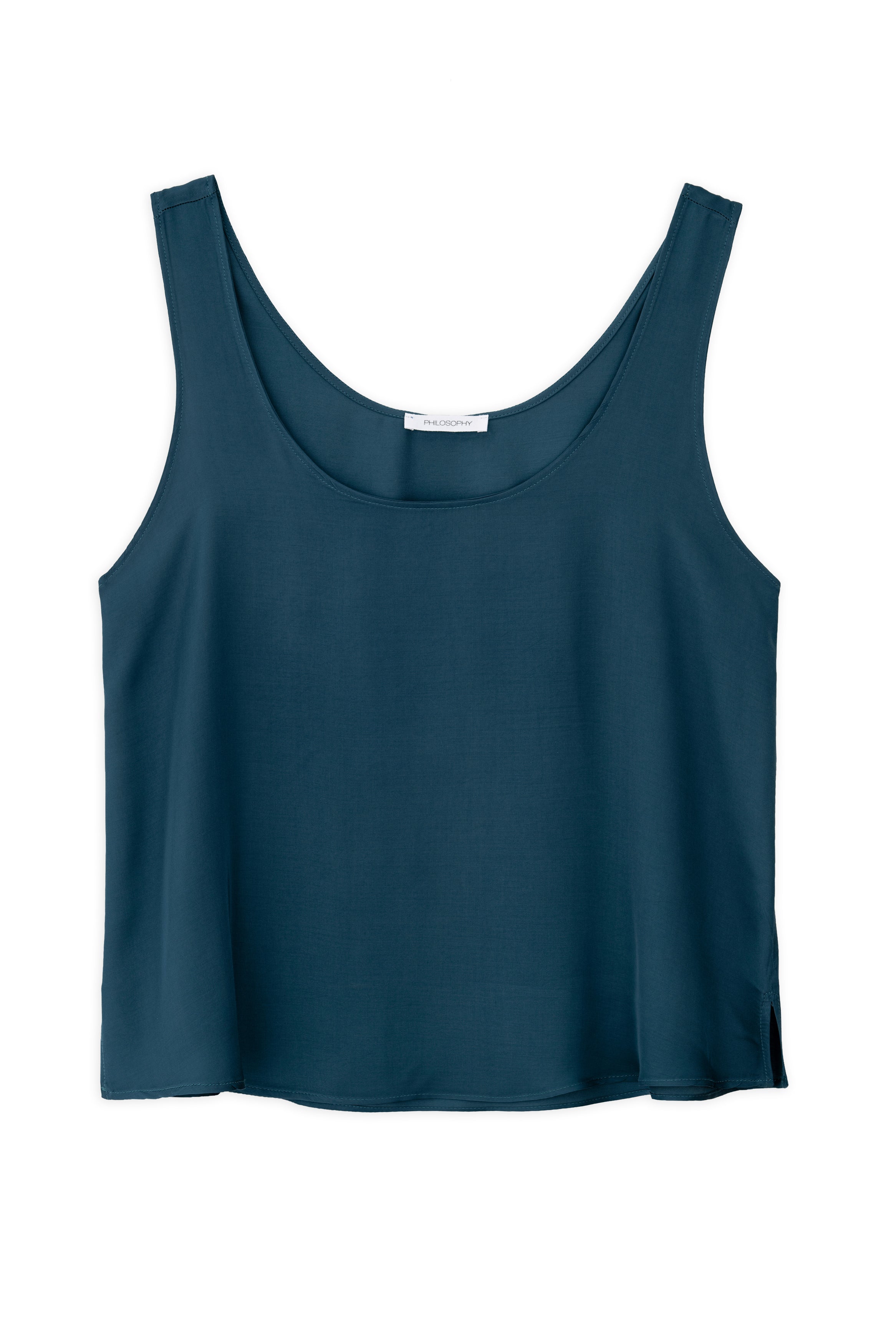 Satin Fine Ecovero Sleeveless Cropped Top
