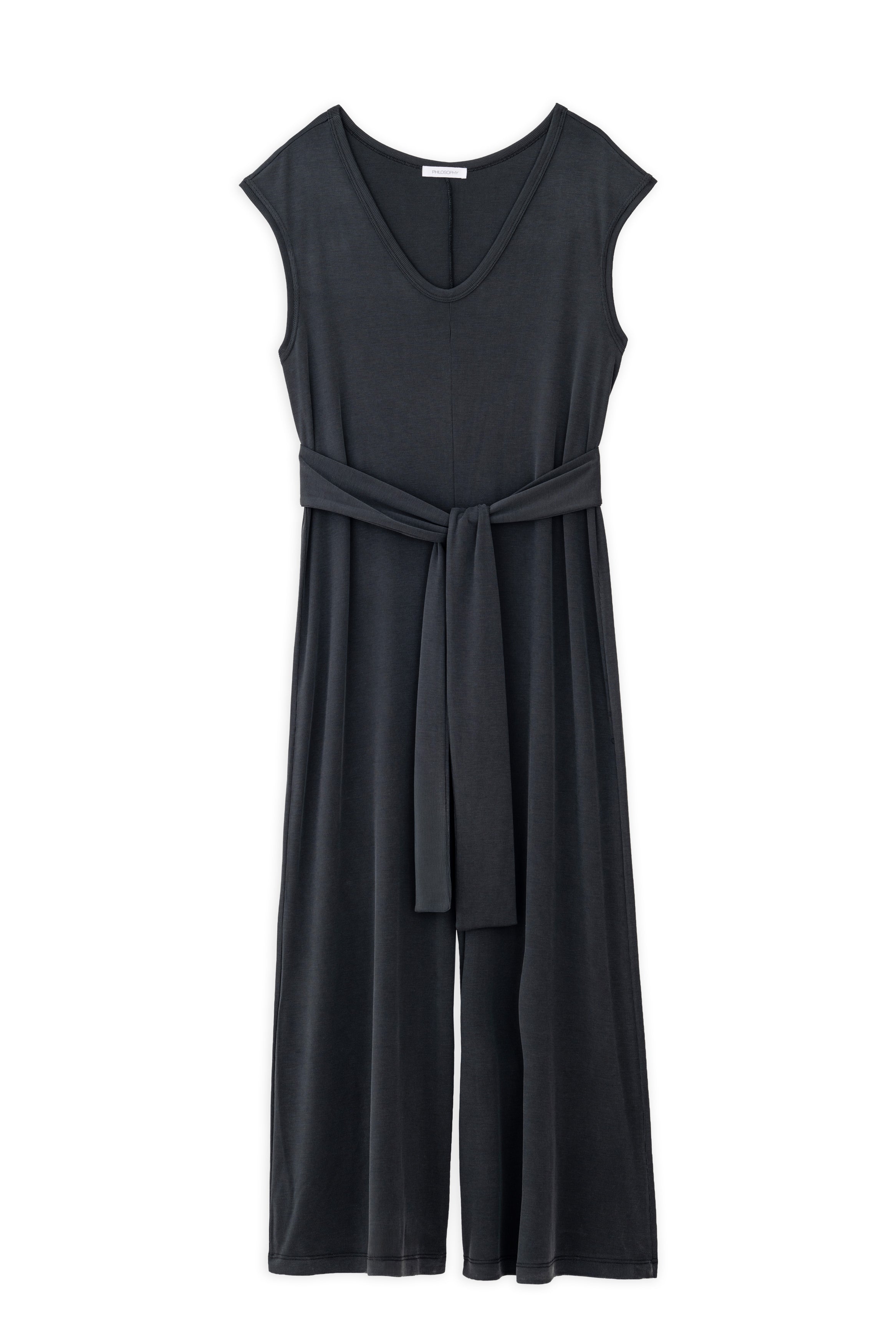 Rib V Neck Jumpsuit