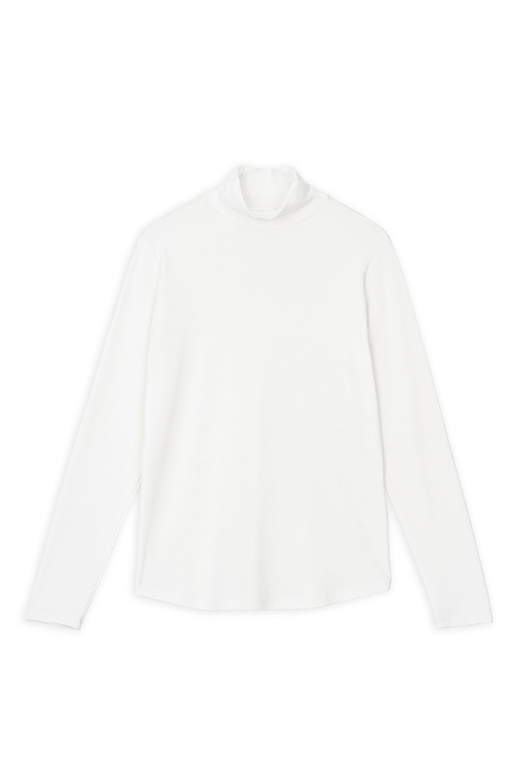 Rib turtleneck top white