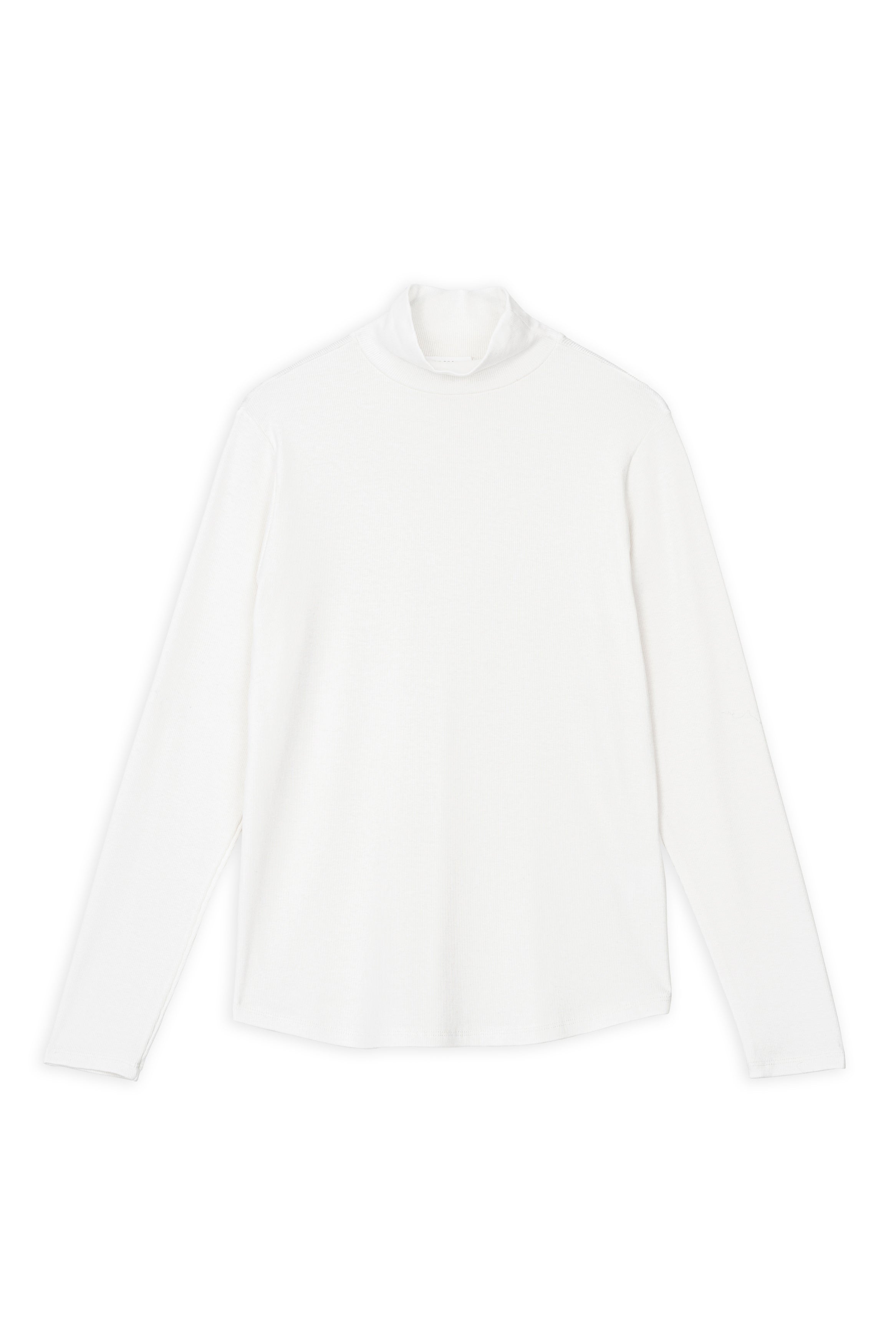 Rib turtleneck top white