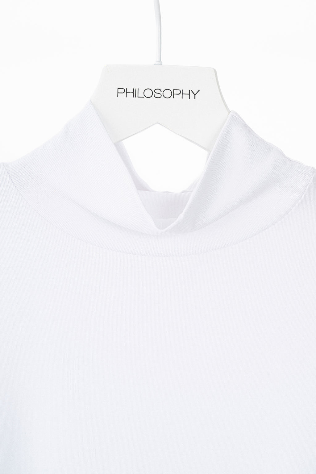 Lyocell jersey turtleneck top white