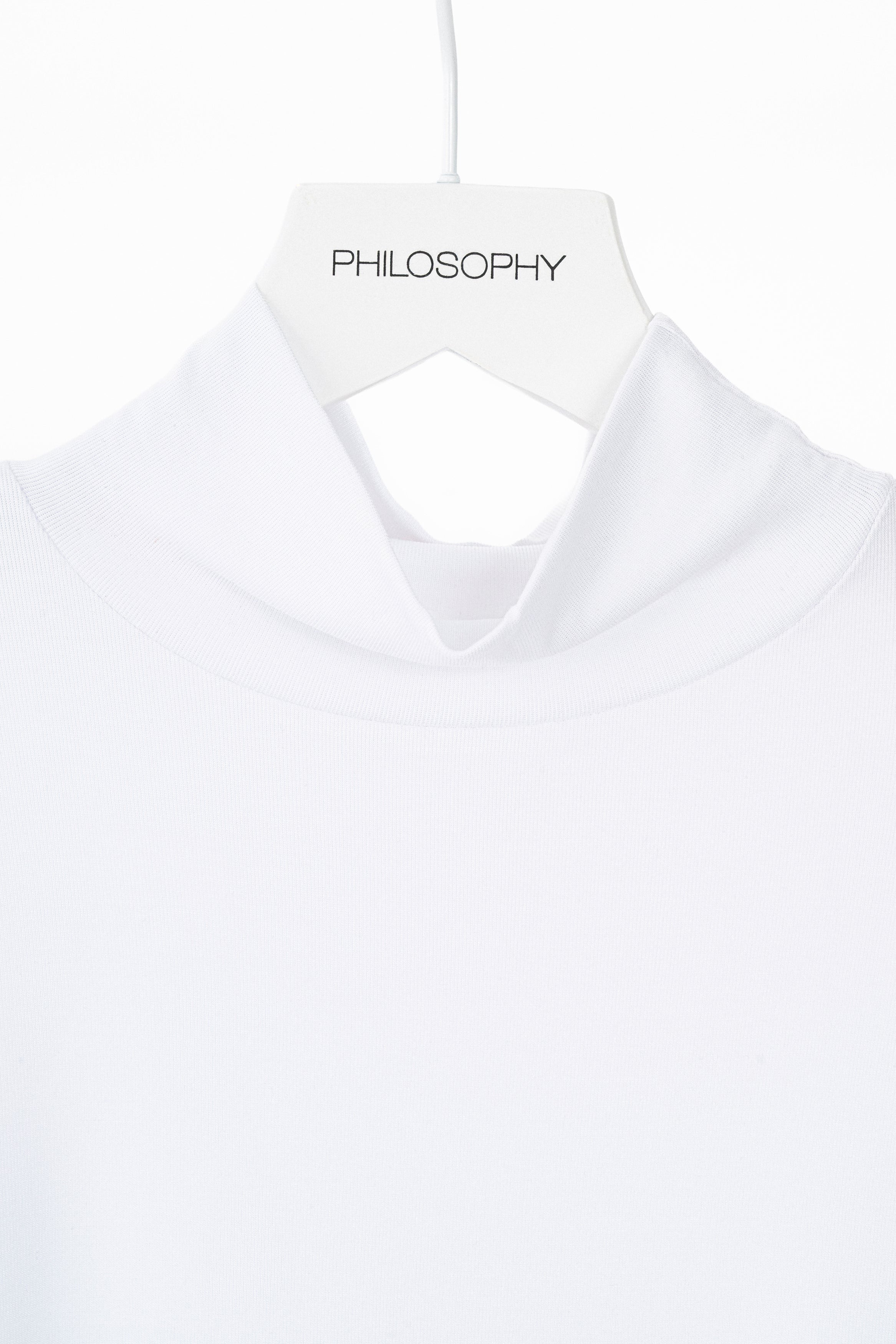 Lyocell jersey turtleneck top white