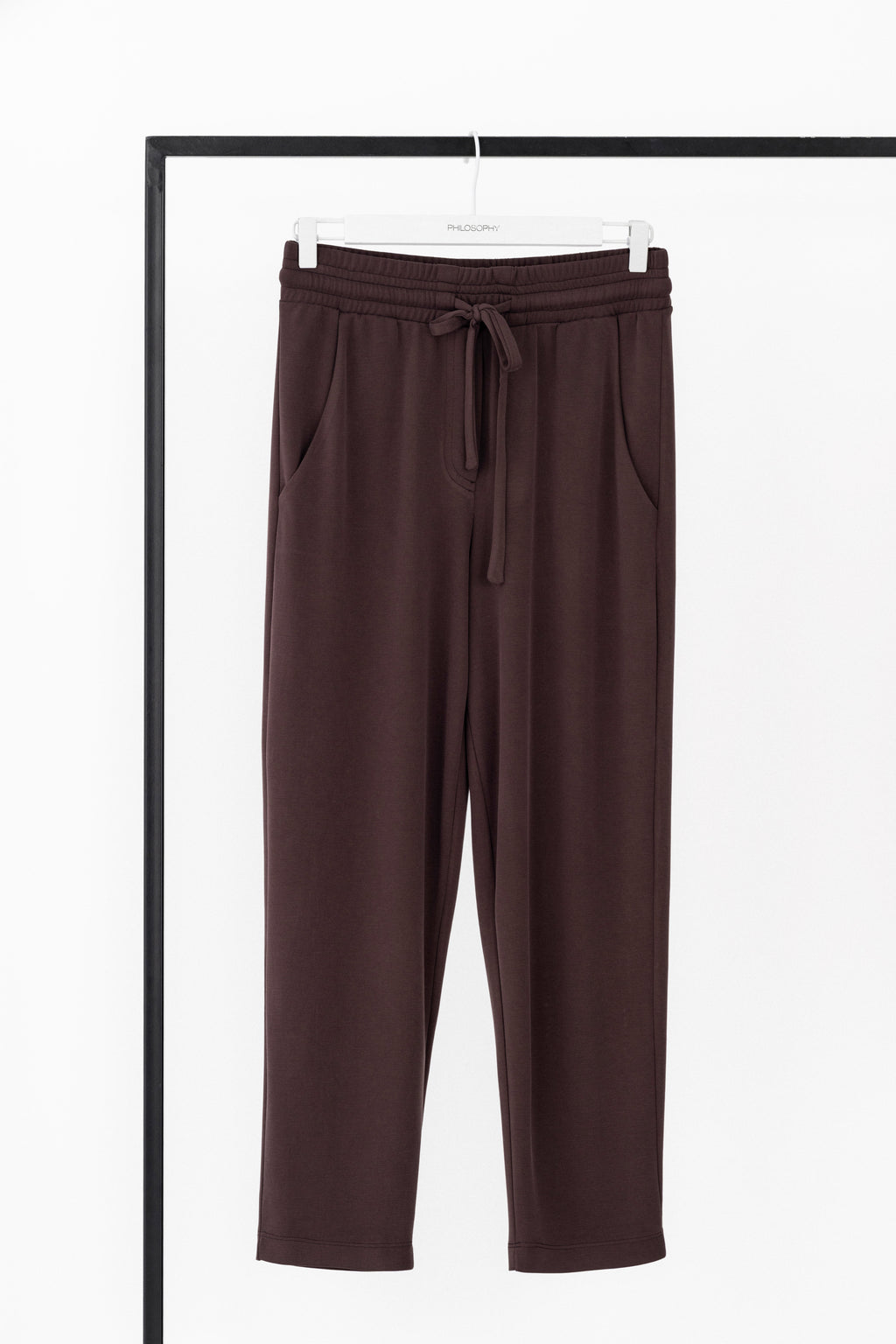 Cupro pique jogger pants brown