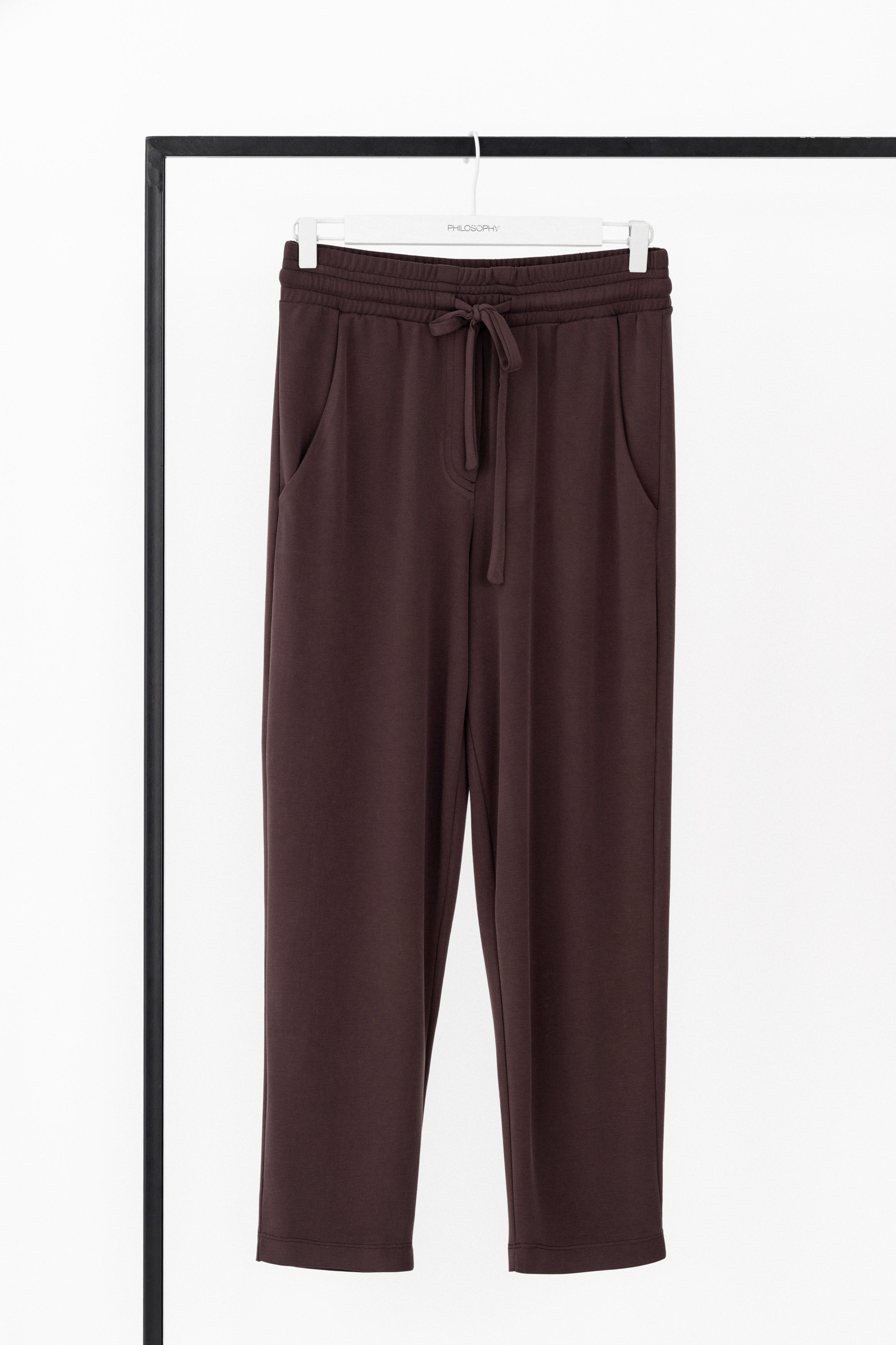 Cupro pique jogger pants brown