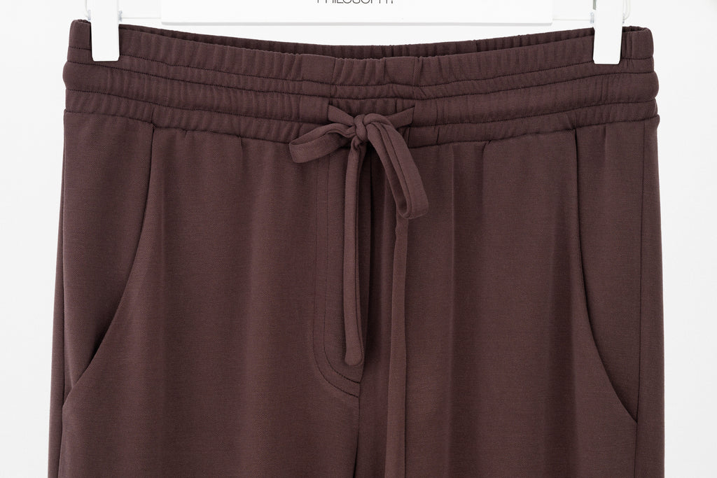 Cupro pique jogger pants brown