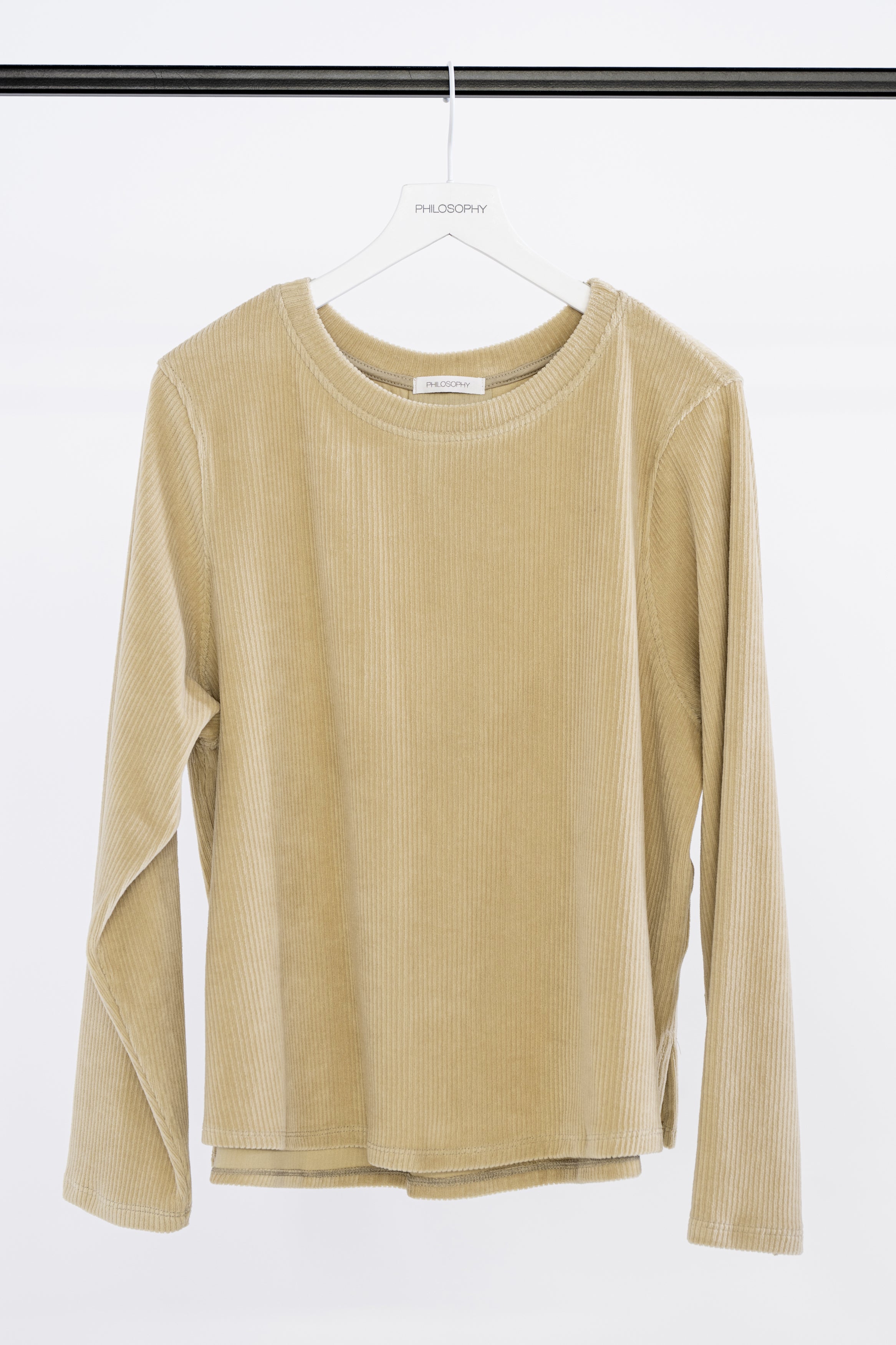 Velour corduroy cropped top