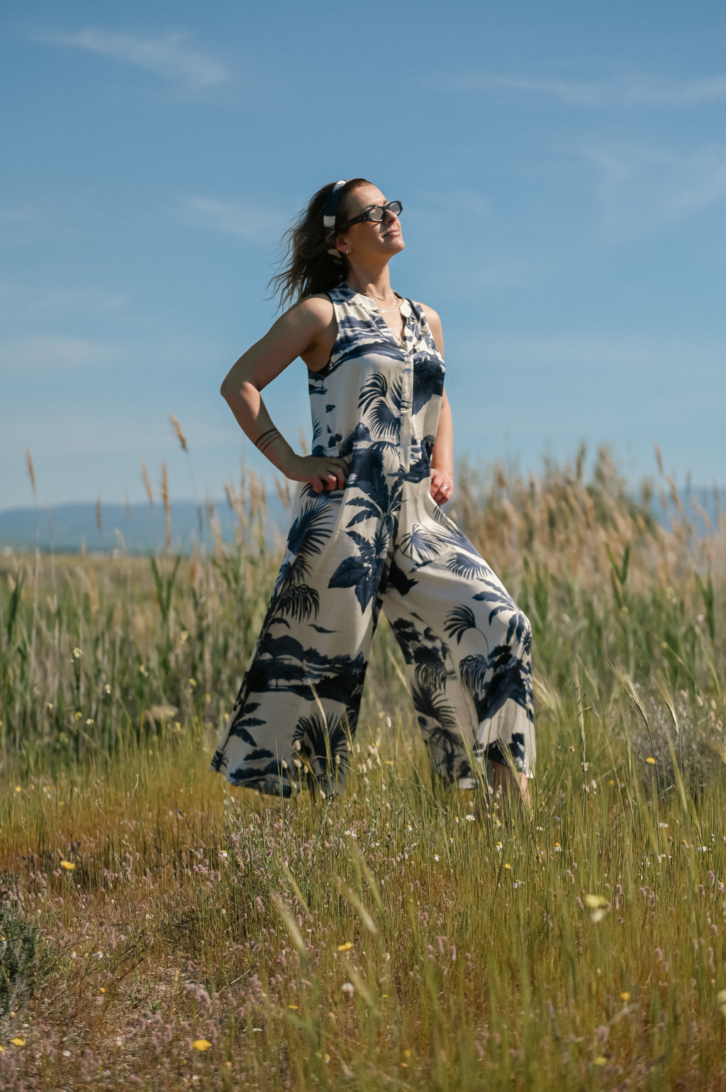 Satin Print Jumpsuit