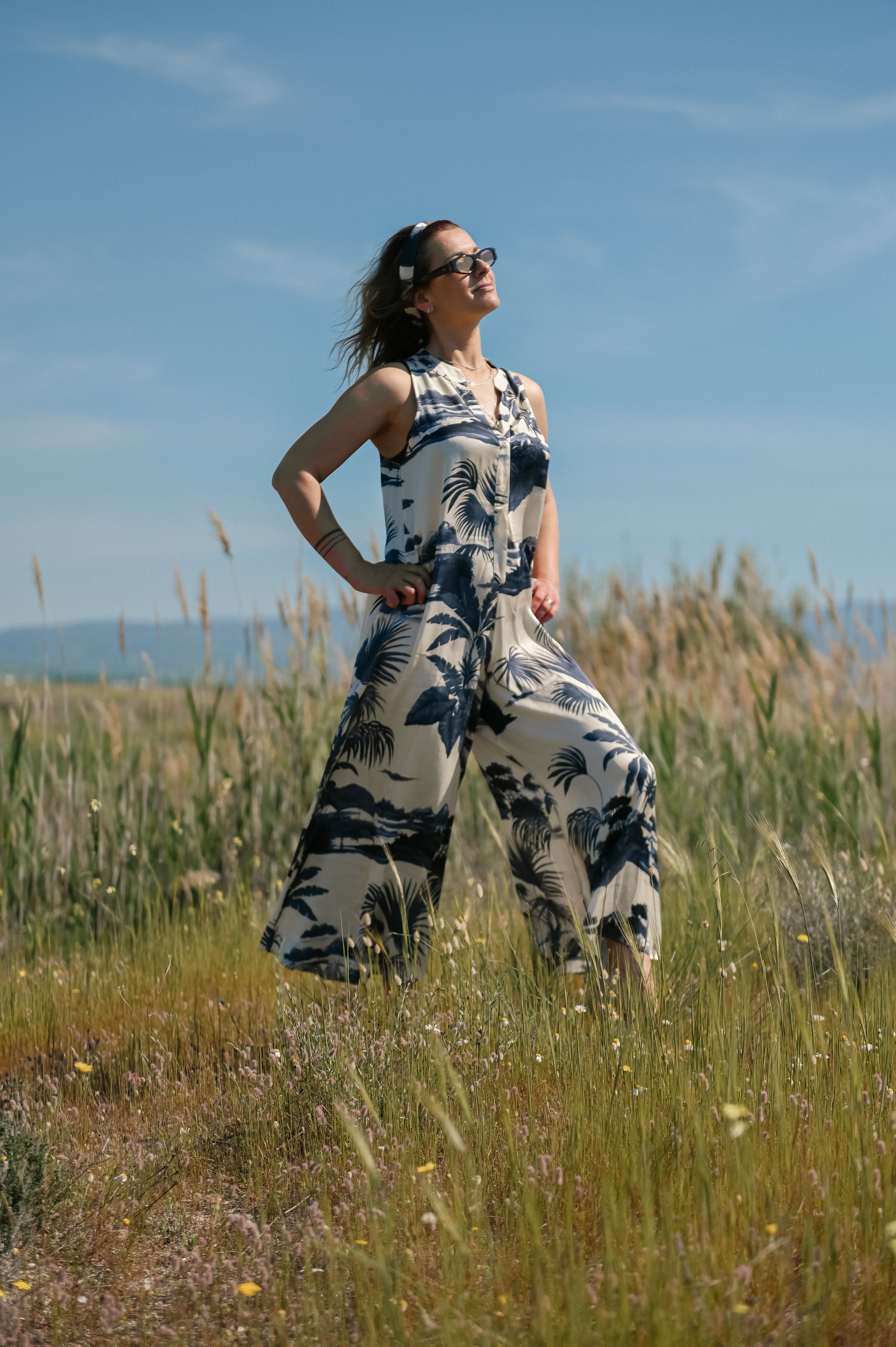 Satin Print Jumpsuit