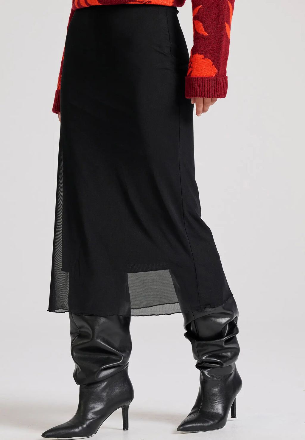 Μονοχρωμη μιντι φουστα