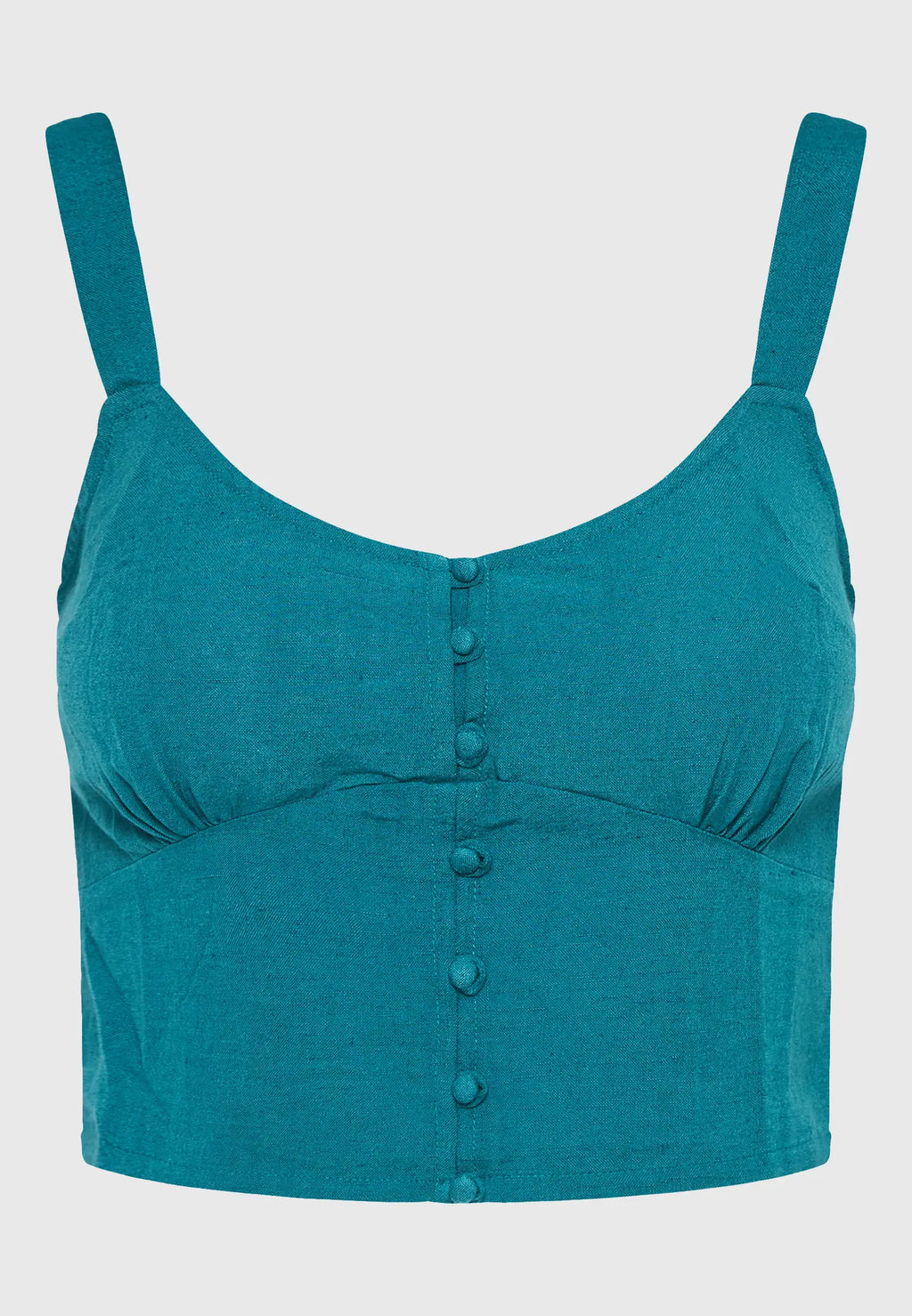 Linen blend μονοχρωμο cropped τοπ