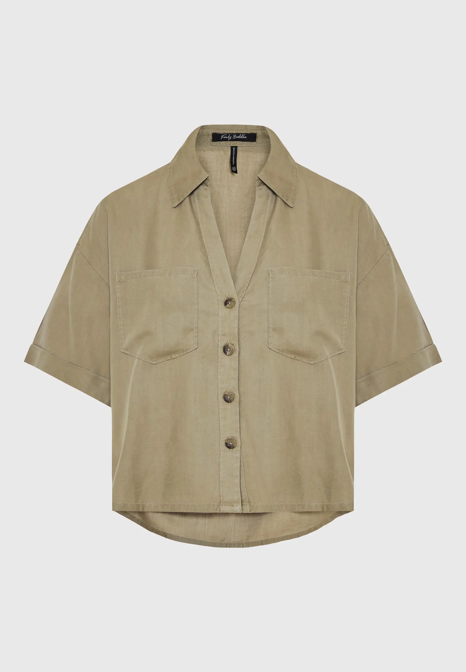 Loose fit lyocell garment dyed πουκάμισο