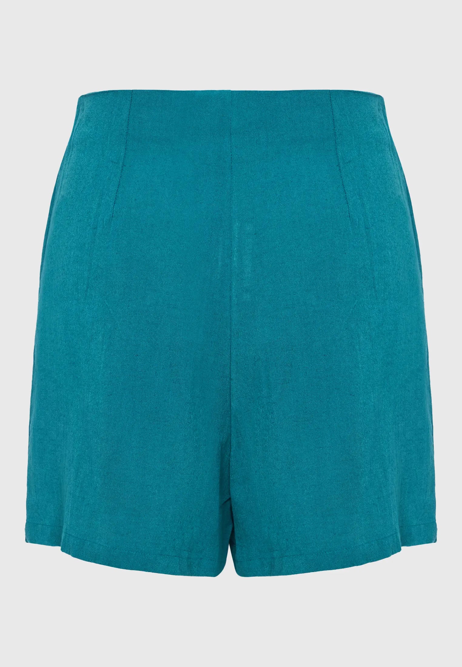 Linen blend skirt με πλαϊνες πιετες