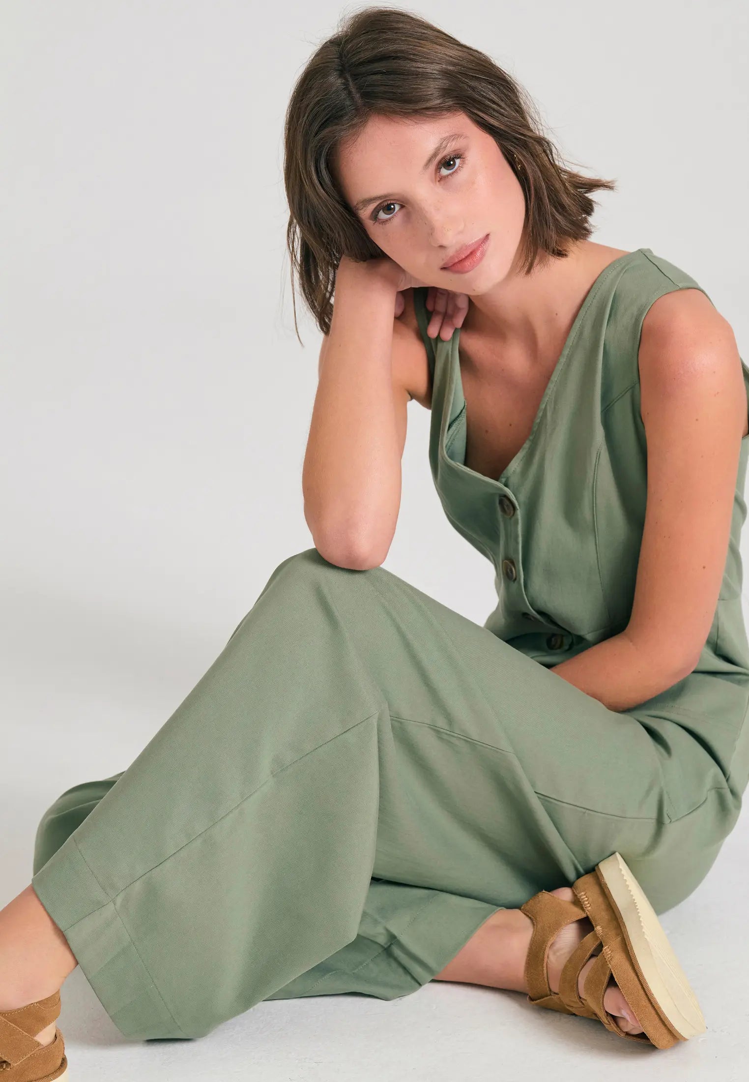 Lyocell blend ολοσωμη φορμα με τσεπες