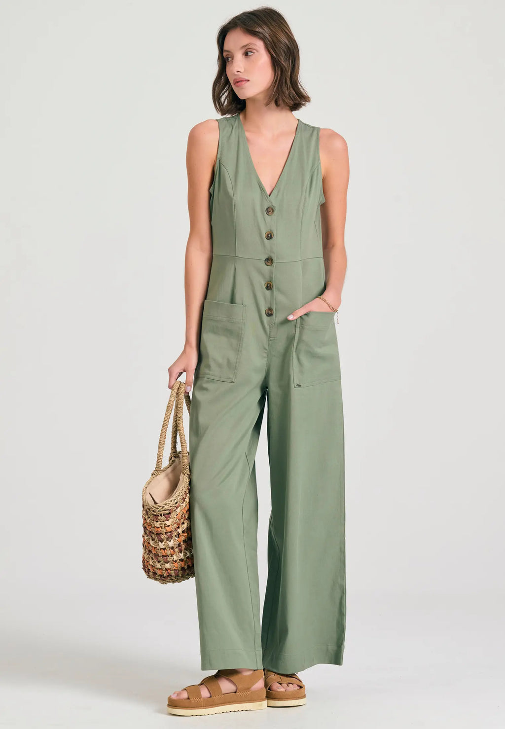 Lyocell blend ολοσωμη φορμα με τσεπες