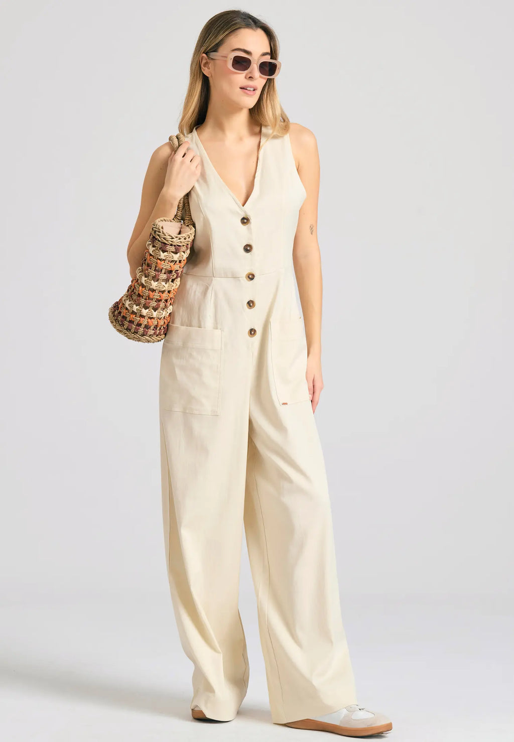 Lyocell blend ολοσωμη φορμα με τσεπες