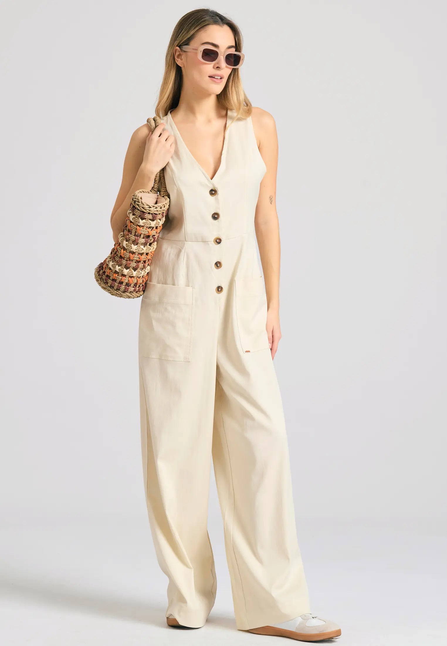 Lyocell blend ολοσωμη φορμα με τσεπες