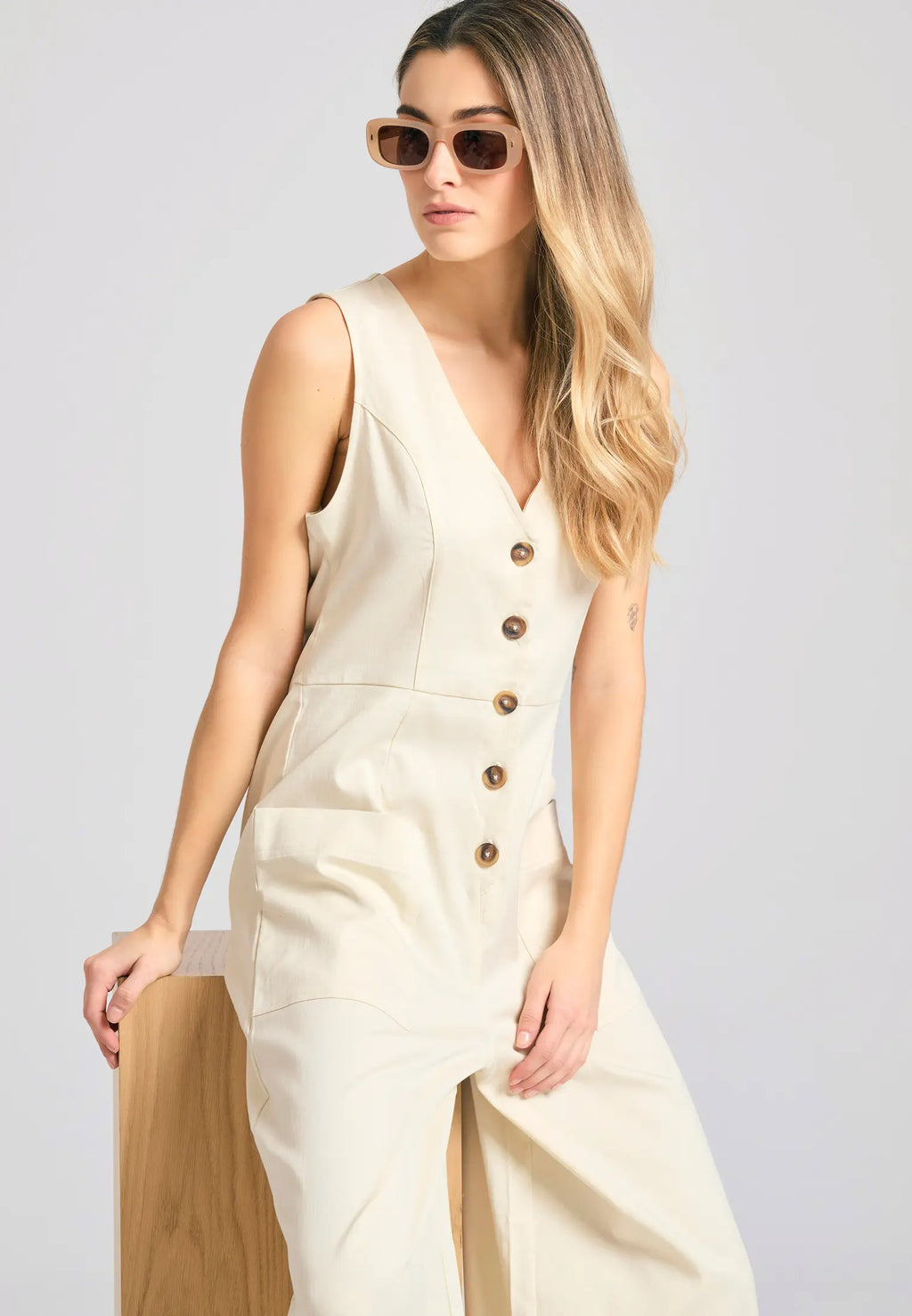 Lyocell blend ολοσωμη φορμα με τσεπες