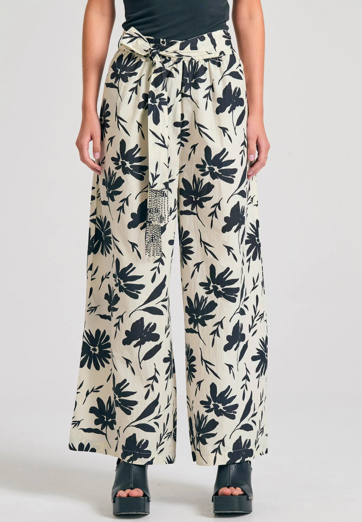 Wide leg εμπριμε παντελονα με exotic τυπωμα