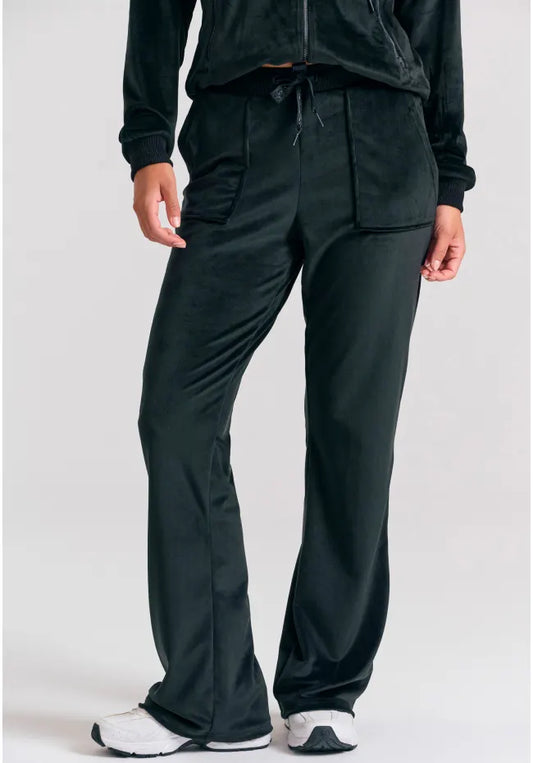 Flare fit παντελόνι φόρμας σε βελουτέ ύφασμα