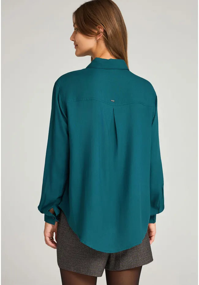 Γυναικειο πουκαμισο πετρολ από βισκοζη